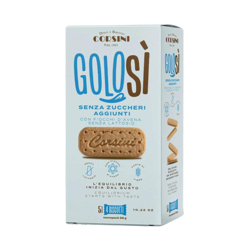 Biscotti Golosí Corsini senza zuccheri senza lattosio 300g | Soccia Alimentari