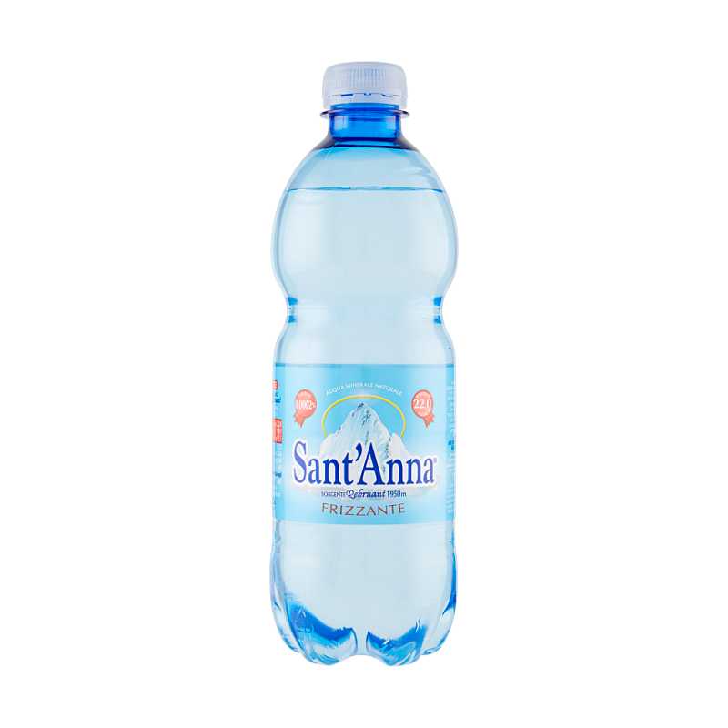 Acqua frizzante Sant'Anna - bottiglia 0,50 lt | Pizzeria Peter Pan