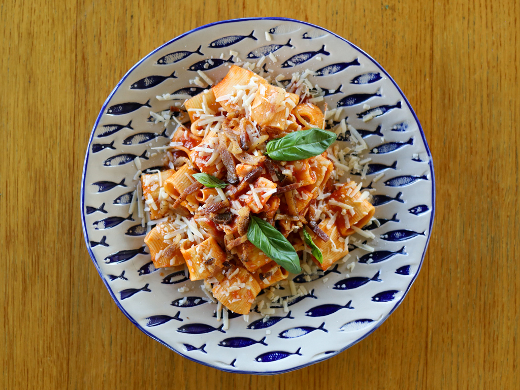 Kalamarata all'amatriciana a Km zero | Kalamaro Fritto Osteria